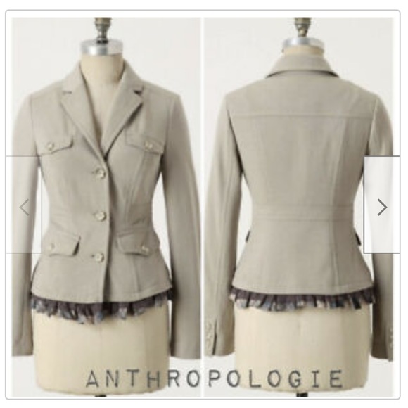 Anthropologie Jackets & Blazers - Anthropologie taupe/gray jacket sz 6 in EUC